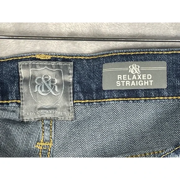Rock & Republic Mens Relaxed Straight Leg Jeans Medium Wash Blue 32x32 R510521 - Picture 4 of 10